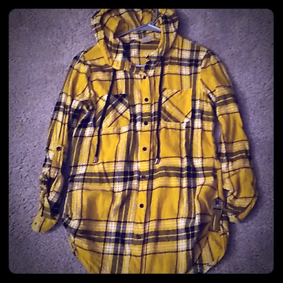no boundaries hooded flannel